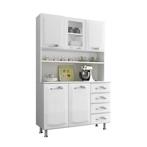 Cozinha Compacta Itatiaia I31VG4-120 Premium 5 Portas Aço Branca