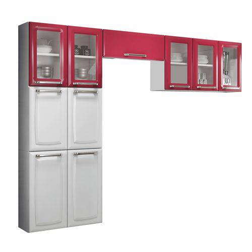 Tudo sobre 'Cozinha Compacta Itatiaia Luce 3 Pçs 10 Portas Branca/Vermelha/Rubi'