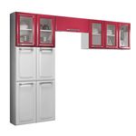Cozinha Compacta Itatiaia Luce 3 Pçs 10 Portas Branca/Vermelha/Rubi
