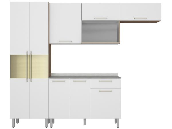 Cozinha Compacta Itatiaia Lya com Balcão - Nicho para Forno ou Micro-ondas 8 Portas 1 Gaveta