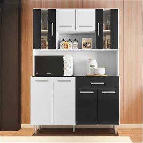 Cozinha Compacta - Kit Gabi 8 Portas 1 Gaveta - Preto