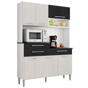 Cozinha Compacta Kit's Paraná Orion com 6 Portas e 3 Gavetas - Grafite/Branco