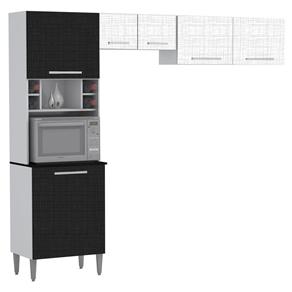 Cozinha Compacta Kit's Paraná Vitta com 6 Portas e 1 Prateleira - Branco/Linho