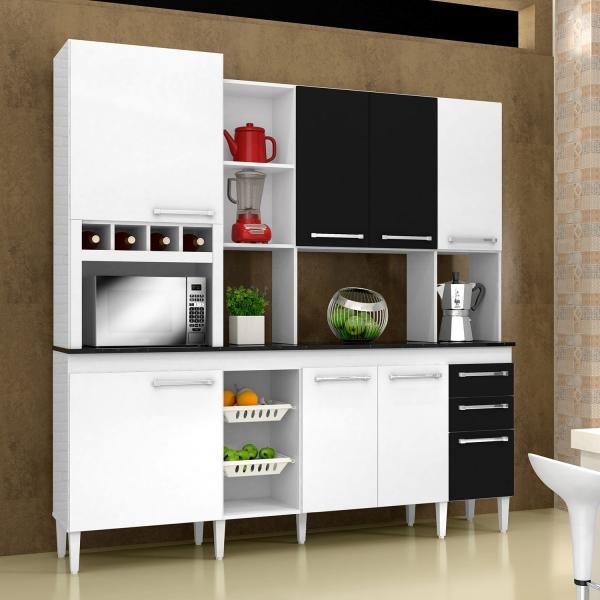 Cozinha Compacta Lírio Chf Branco / Preto