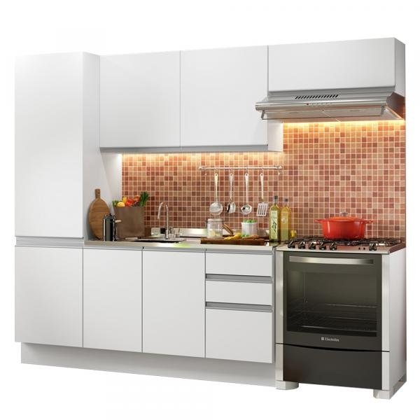 Cozinha Compacta Madesa 100 MDF Acordes Glamy 2 Gavetas 8 Portas (Sem Tampo e Pia)