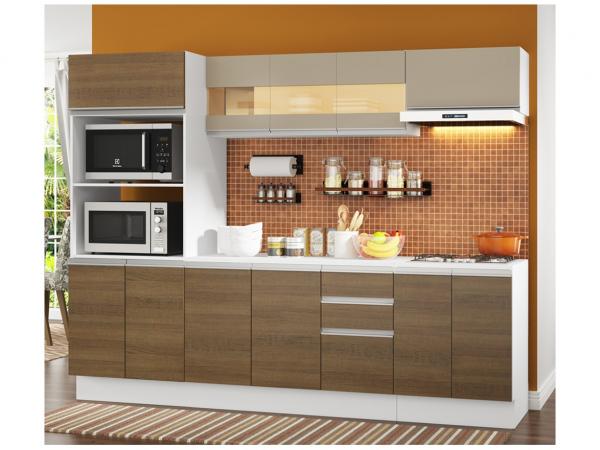 Cozinha Compacta Madesa Smart G20073097G - com Balcão 12 Portas 2 Gavetas MDF
