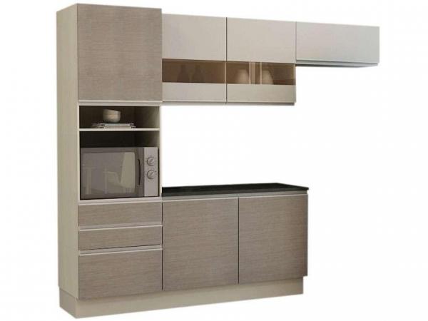 Cozinha Compacta Madesa Top Glamy com Balcão - 6 Portas 3 Gavetas