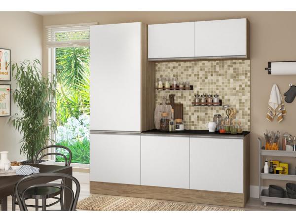 Cozinha Compacta Multimóveis Línea - com Balcão 6 Portas