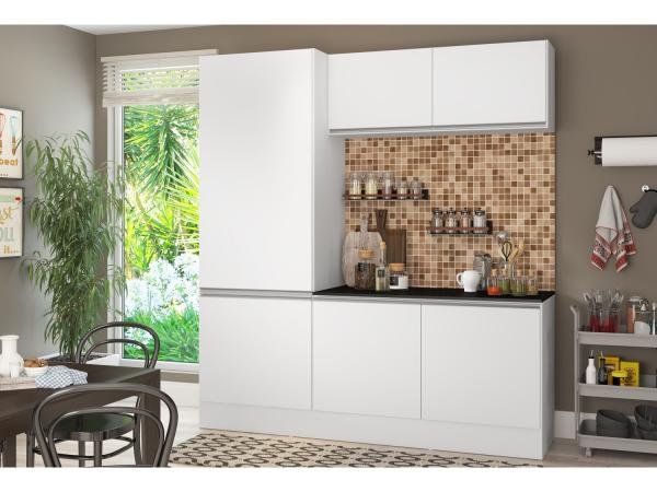 Cozinha Compacta Multimóveis Línea - com Balcão 6 Portas