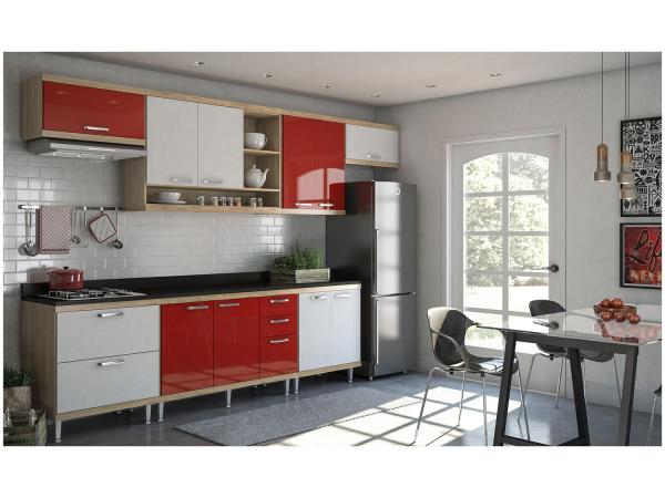 Cozinha Compacta Multimóveis Sicília 5801 - com Balcão 10 Portas 5 Gavetas