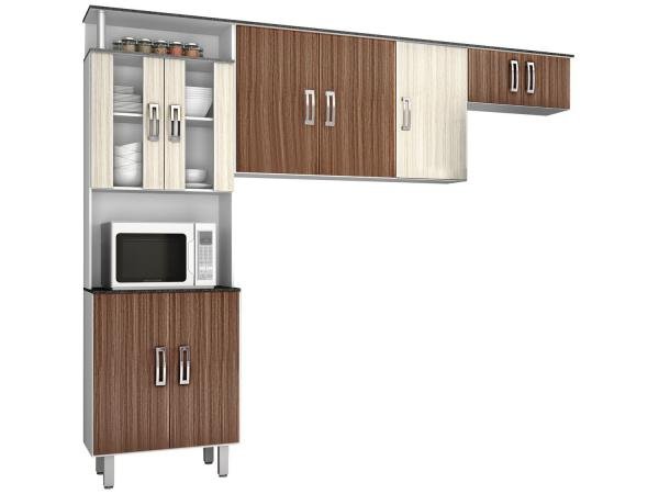 Tudo sobre 'Cozinha Compacta Poliman Móveis Suiça - Nicho para Micro-ondas 9 Portas'
