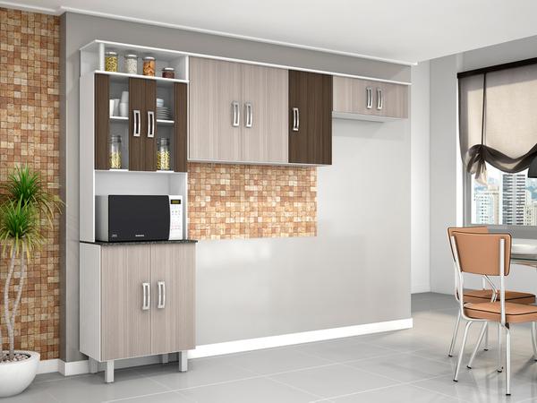 Cozinha Compacta Poliman Móveis Suiça - Nicho para Micro-ondas 9 Portas