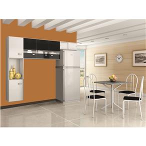 Cozinha Compacta Poquema Luana com 7 Portas - Branco/Preto
