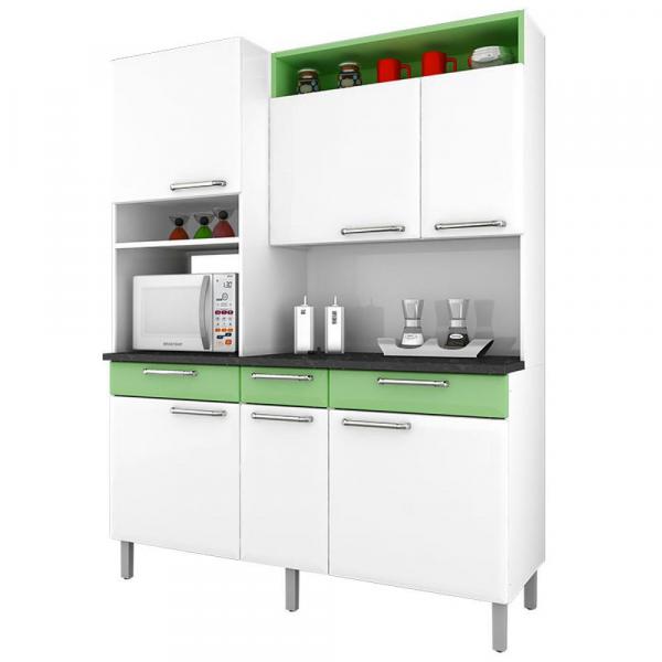 Cozinha Compacta Regina 6 Portas I3G3-155 Branco/Verde 2V - Itatiaia - Itatiaia