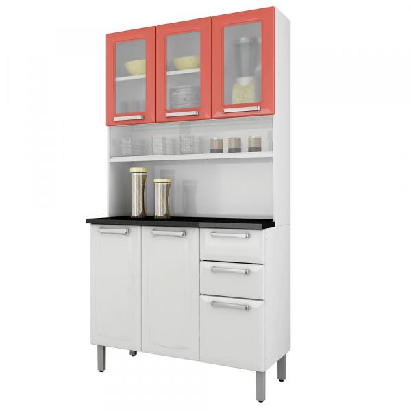 Cozinha Compacta Regina 6 Portas I3VG2-105 Branco/Salmão 2V - Itatiaia - Itatiaia