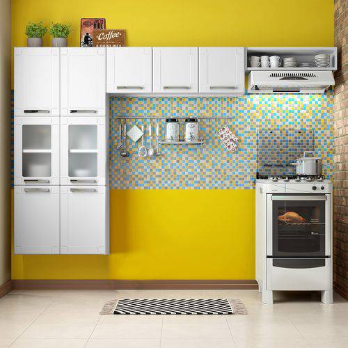 Cozinha Compacta Sem Balcão 3 Peças Múltipla Bertolini Branco