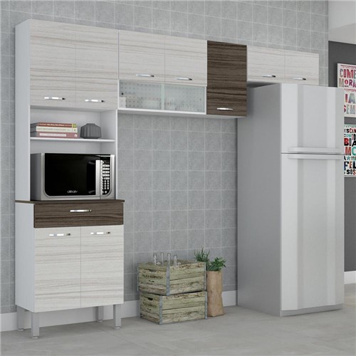 Tudo sobre 'Cozinha Compacta Serena 1500 Kits Paraná Branco/Rovere/Dubai'