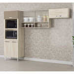 Cozinha Compacta Talita em L com Paneleiro e Aéreos - Essence/Brown
