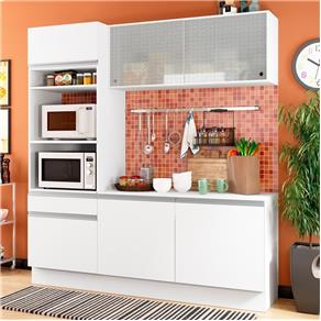 Cozinha Compacta Topazio com Balcão e Tampo Branco Madesa - Branco