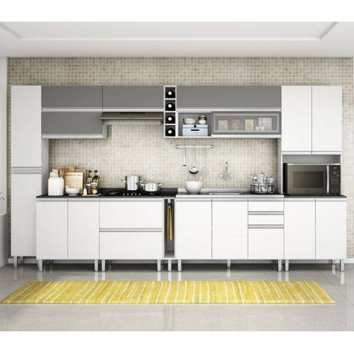 Cozinha Completa Modulada Evidencce Branco Prata 11 Módulos Mobile