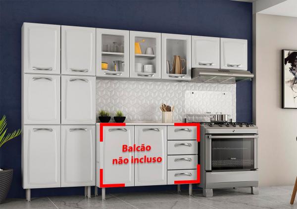 Cozinha Itatiaia Premium - 3 Peças 3 Vidros Branca