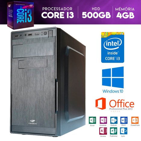 Computador Descktop Intel Core I3 500Gb Hdd 4Gb Memória