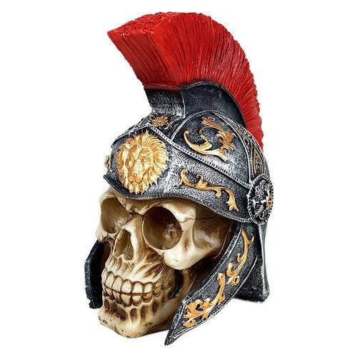 Cranio Caveira Guerreiro Romano Roma Decorativo Resina