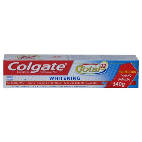 Crema Dental Colgate Total 12 Whitening Gel, 140 G