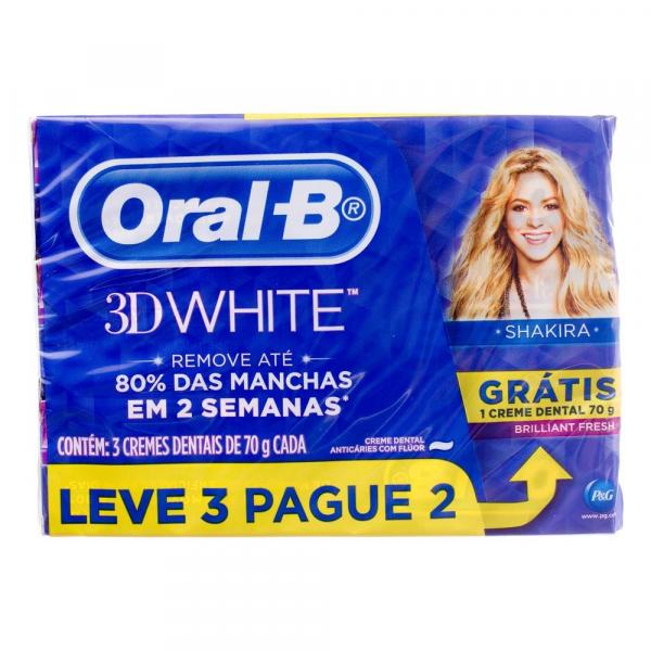 Creme Dental 3D White Brilliant Fresh Oral-B 3X70G