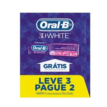 Creme Dental Oral-B 3D White 70g Leve 3 Pague 2