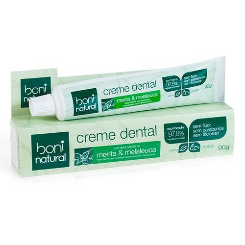 Creme Dental Sem Fluor Boni Natural 90g