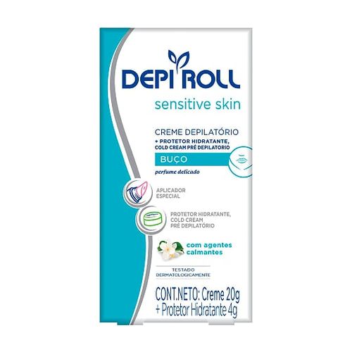 Creme Depilatório Buço Sensitive Skin 20g Depiroll - 3un