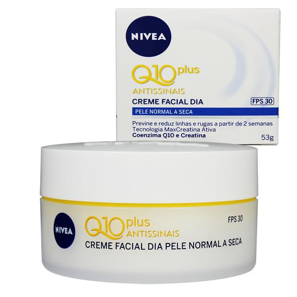 Creme Facial Dia Q10 Plus Antissinais Pele Normal a Seca FPS30 53g - Nivea