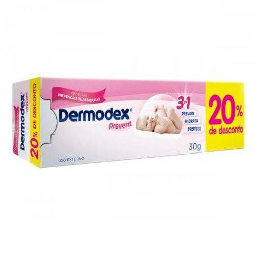 Tudo sobre 'Creme Preventivo de Assaduras Dermodex Prevent 60g Ganhe 25%'