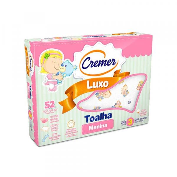 Cremer Luxo Toalha Infantil Estampada Menina C/3