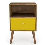 Criado Mudo com 01 Gaveta MB 2014 Madeira Rústica Amarelo - LymDecor