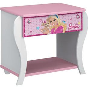 Criado-Mudo Infantil Pura Magia Barbie Star com 1 Gaveta - Branco/Rosa