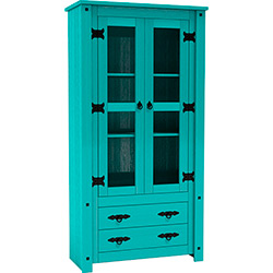 Tudo sobre 'Cristaleira Wood Wl-09 2 Portas Azul Turquesa - Serpil'