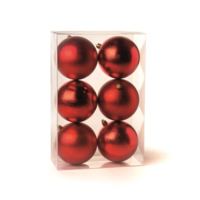 Cromus Natal - Bola Fosca e Brilhante Vermelho 10 Cm (Bolas) - 1