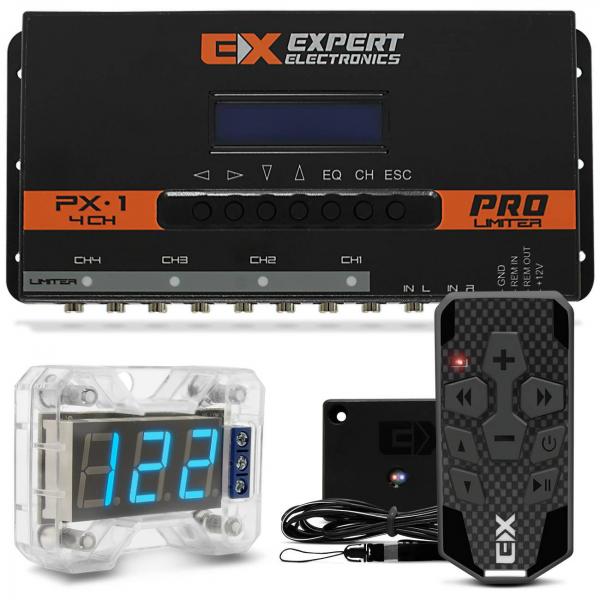 Crossover Expert PX-1 Processador de Áudio Equalizador + Voltímetro + Controle Longa Distância
