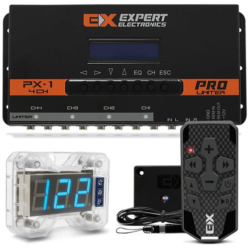 Crossover Expert Px-1 Processador de Áudio Equalizador + Voltímetro + Controle Longa Distância