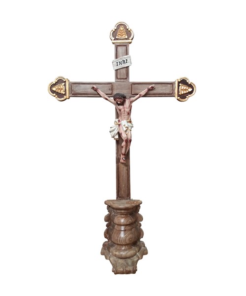 Crucifixo de Mesa e Altar Jesus Cristo Crucificado Madeira Maciça