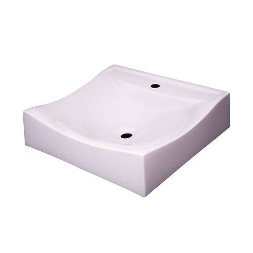 Cuba de Apoio para Banheiro / Lavabo Modelo Fiore 45 Cm Marmorite Branco