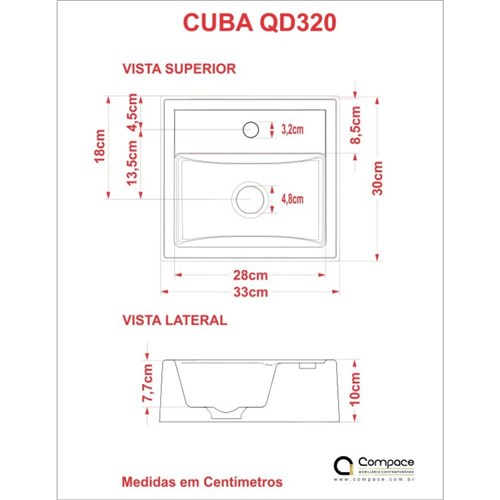 Cuba para Banheiro Q32w Compace Bege