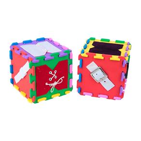 Cubo de Atividades - EVA - 12 Peças - Embalagem Plástico Colorido Carlu Brinquedos - Colorido