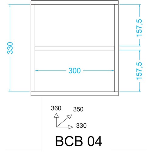 Cubo Decorativo BCB com 1 Prateleira Grafite - BRV