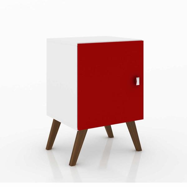 Cubo Retro com Porta - Branco/Vermelho - Movelbento