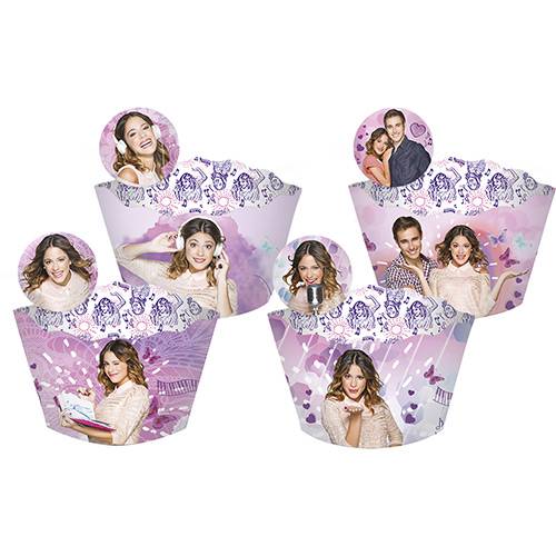 Cupcake Wrapper com Enfeite Violetta com 12 Unidades - Regina Festa