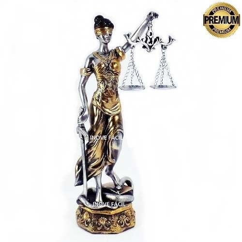 Dama da Justiça Direito Deusa Têmis Estatua Resina - 28cm