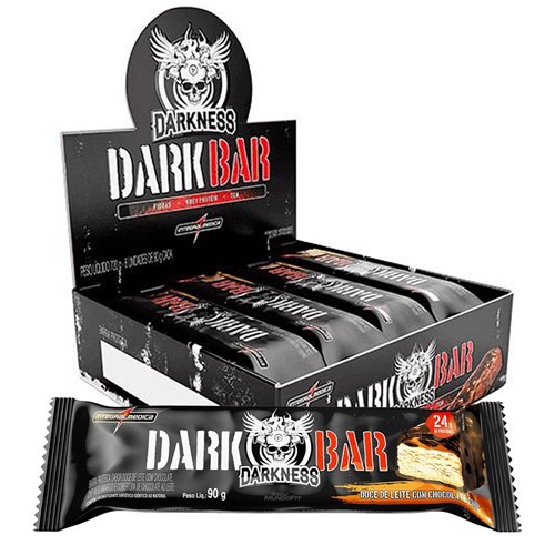 Dark Bar Darkness 90g Doce de Leite com Chocolate Chip Caixa C/ 08 Unidades - Integralmedica
